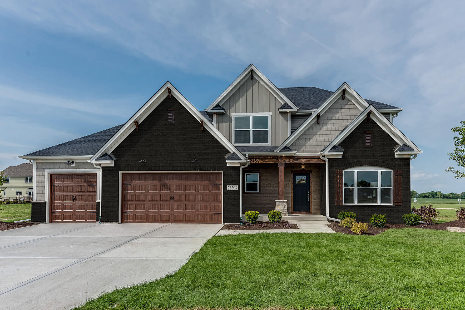 Black brick painted house