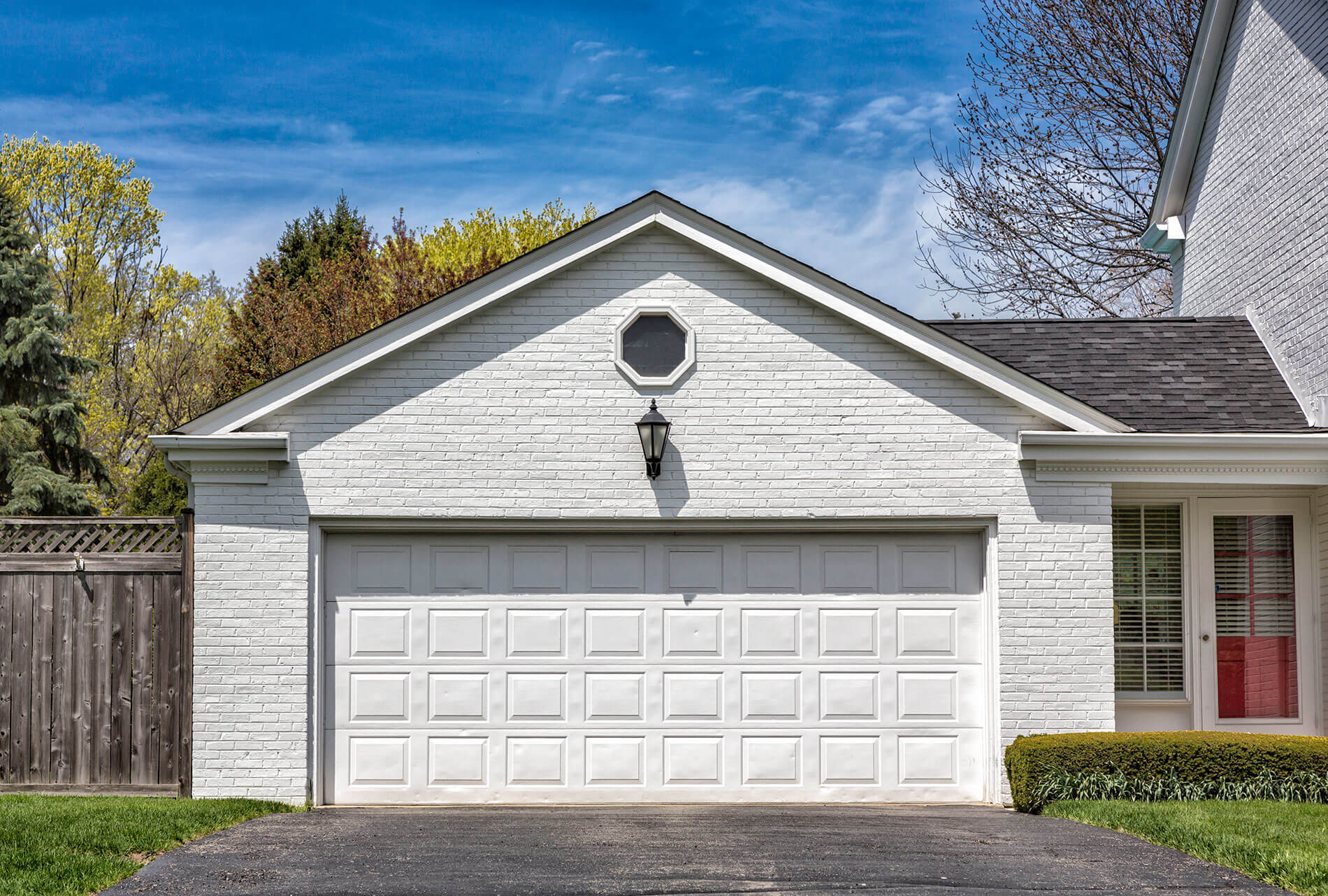 white brick painted house